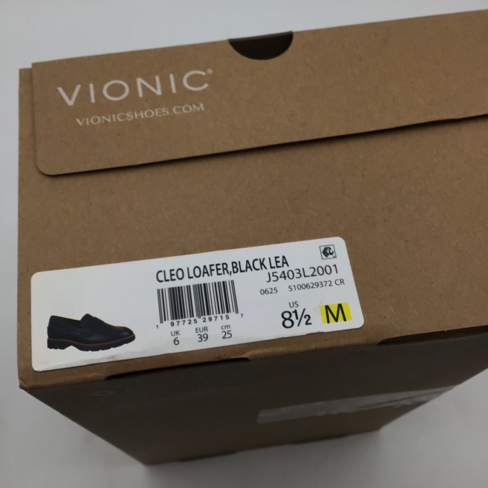 Vionic Cleo Loafer Black Leather Lug Sole Comfort Shoes Womens Size 8.5 M NEW - Picture 6 of 6